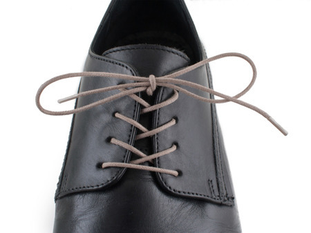 Sznurówki woskowane do eleganckich butów okrągłe beżowe