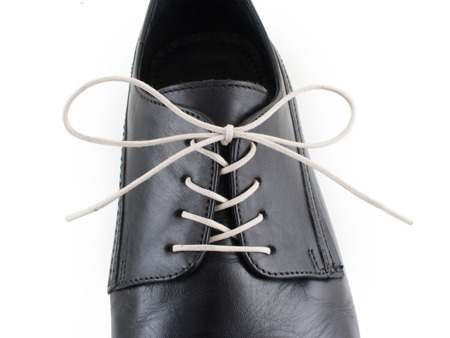Sznurówki woskowane do eleganckich butów okrągłe jasnobeżowe